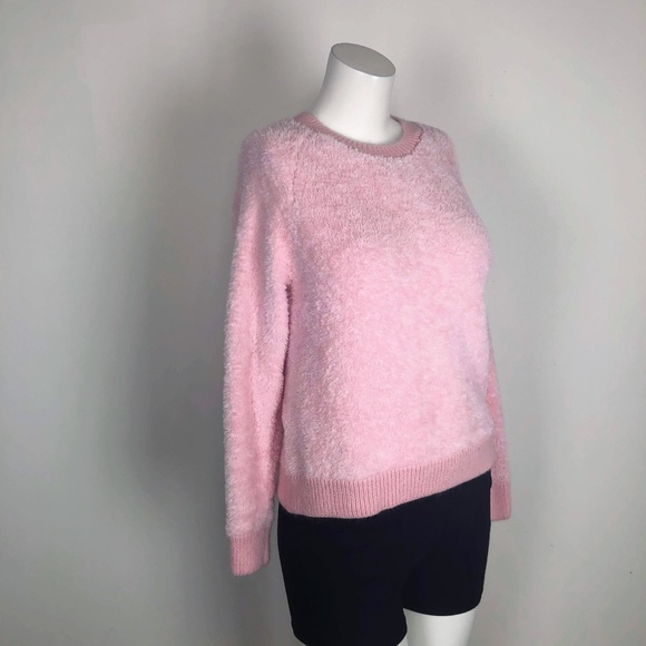 Tobi Sweaters - Tobi Fluffy Fuzzy Pink Crew Sweater Cozy Soft
